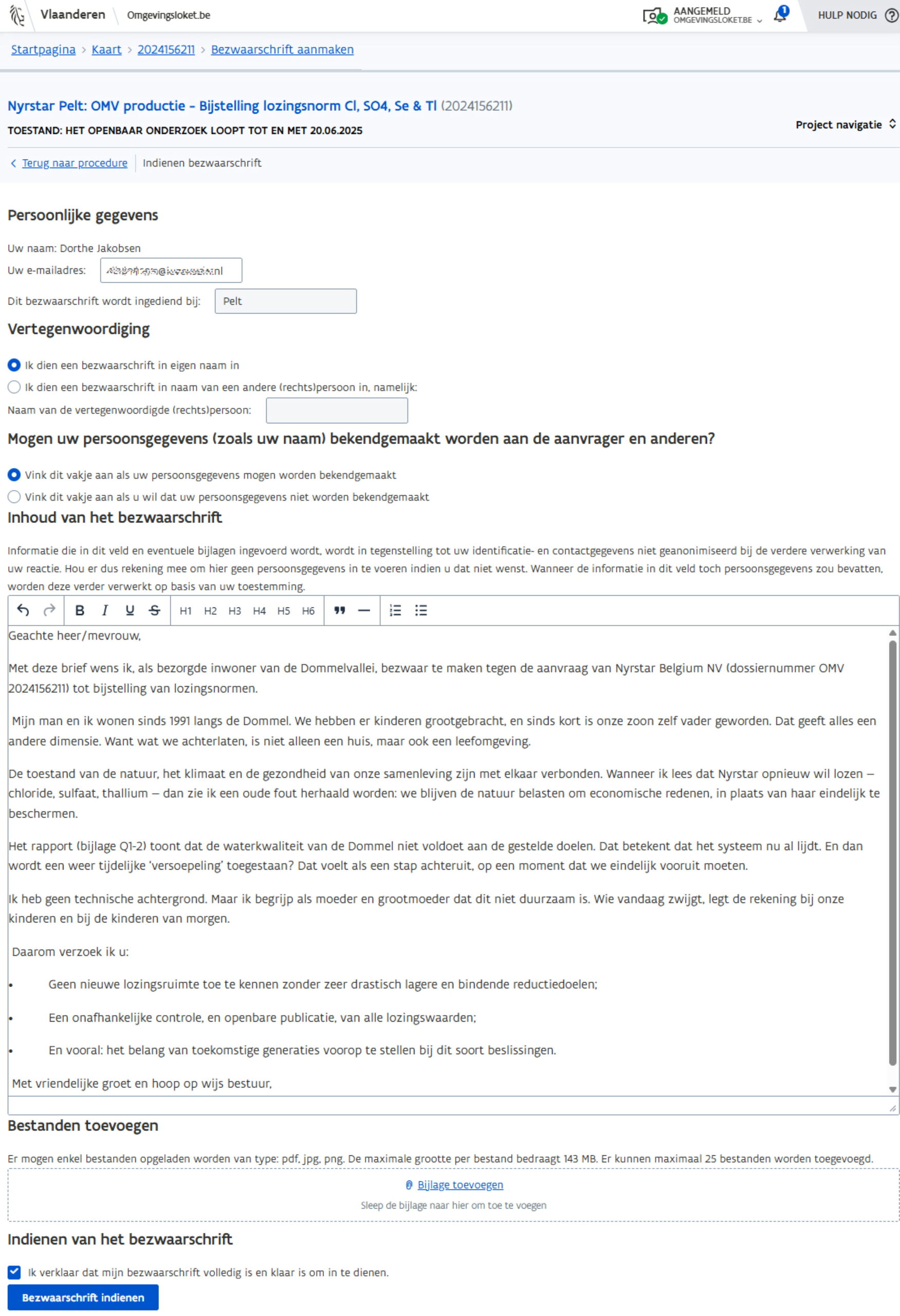 Bezwaarformulier-voorbeeld